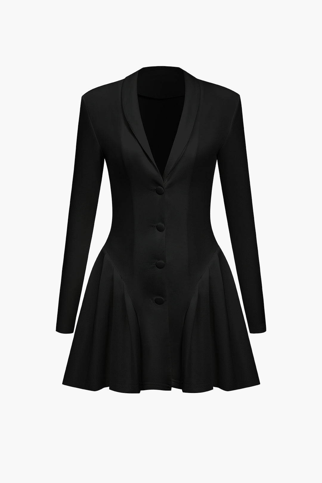 Solid V Neckline Mini Elbise