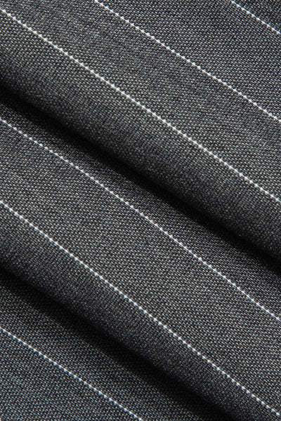 Oxford Twist Yaka Detaylı Çizgili Mini Etek