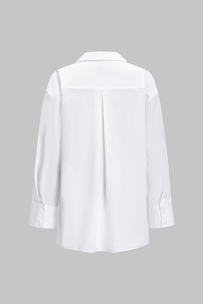 Camisa de manga larga con botones lisos