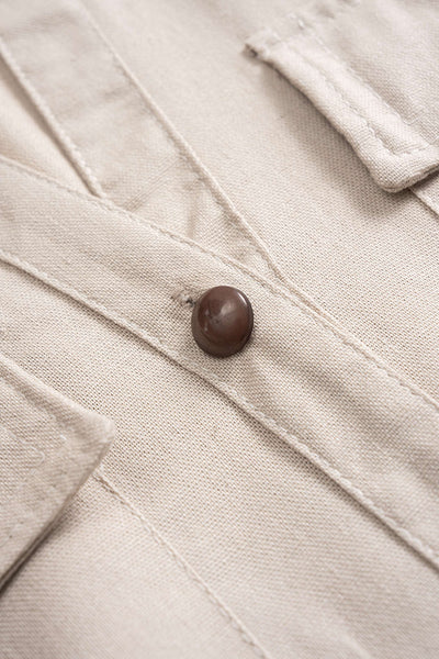 Belted Button Short-Sleeve Mini Dress