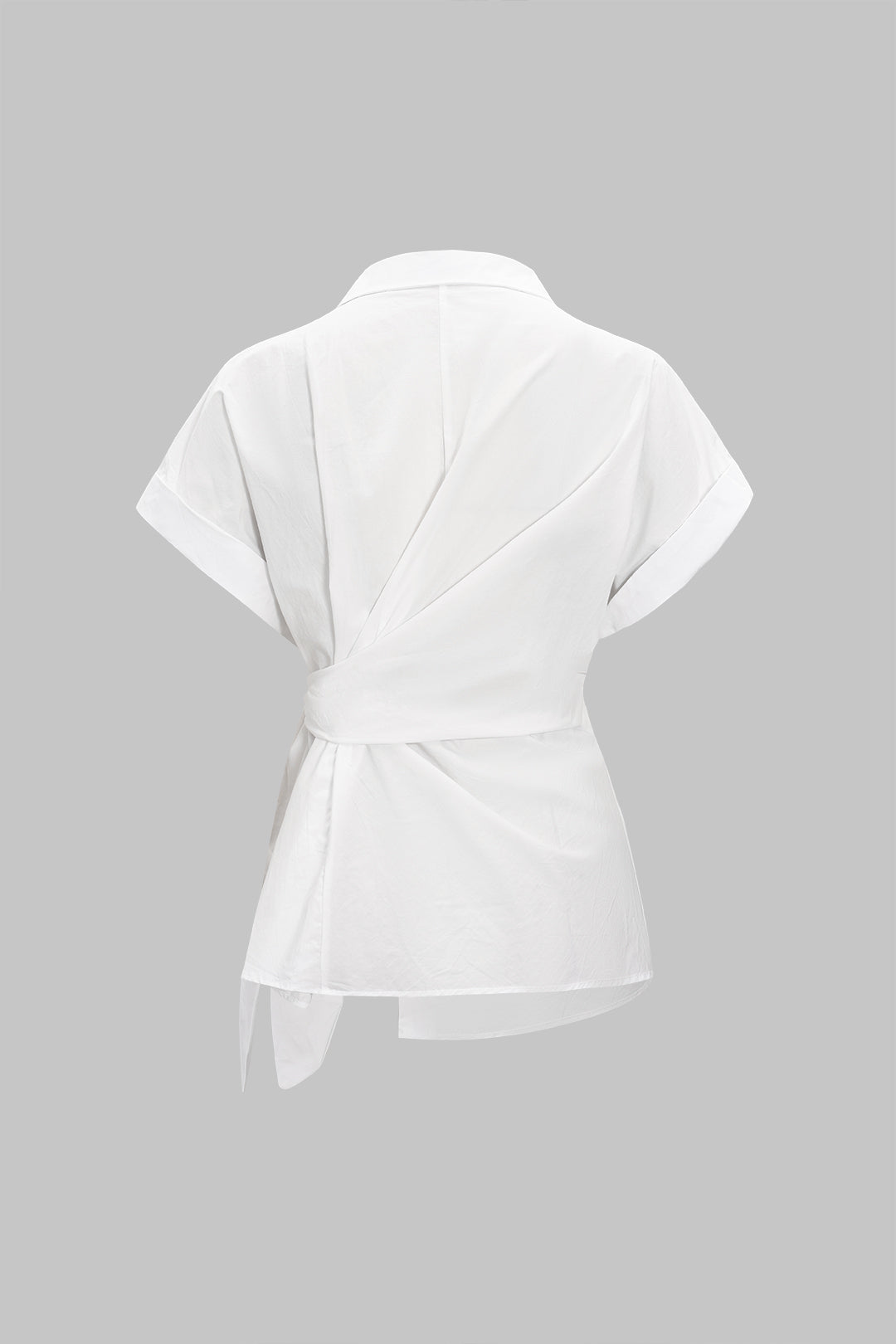 Urban Fold Kuşaklı Asimetrik Gömlek Bluz