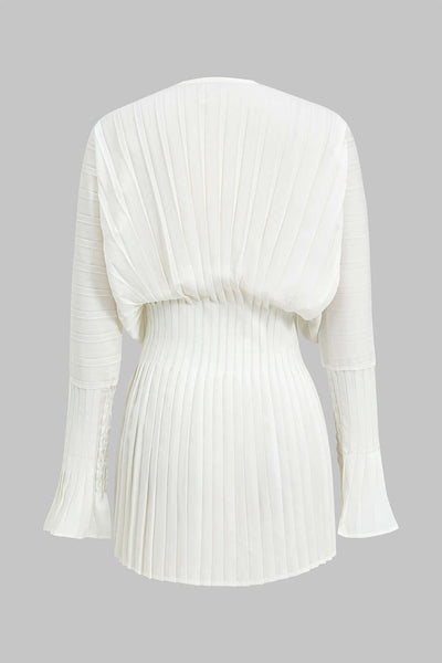 Pearl Drape Pliseli Drapeli Bluz