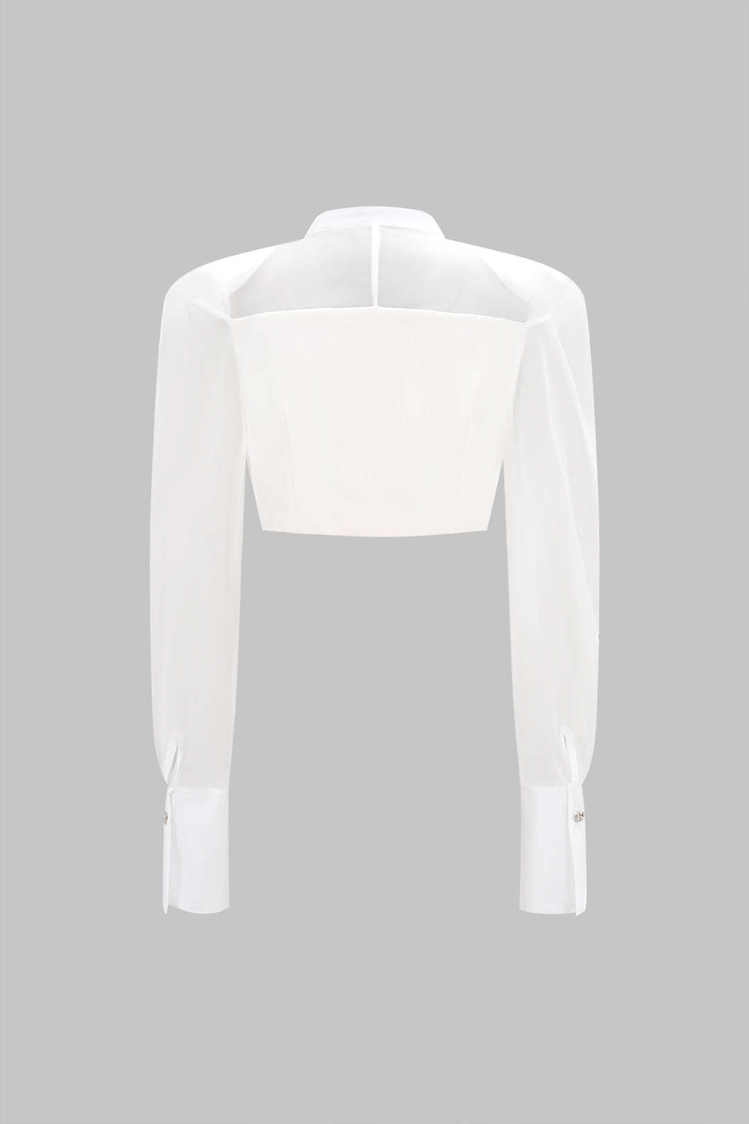 Opaline Frame Transparan Detaylı Crop Blazer