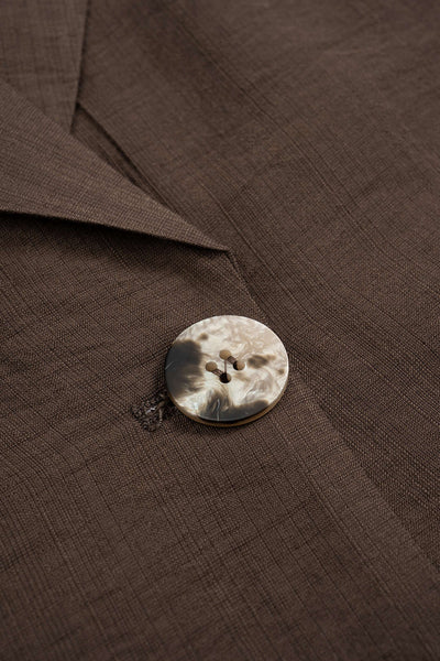 Cocoa Linen Kısa Kollu Blazer