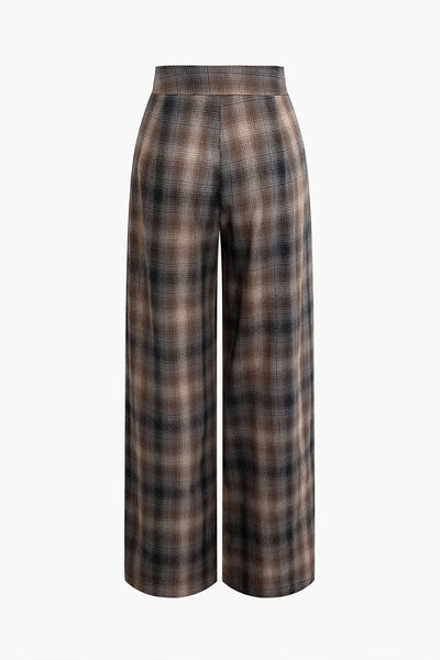 Heritage Check Geniş Paça Pantolon