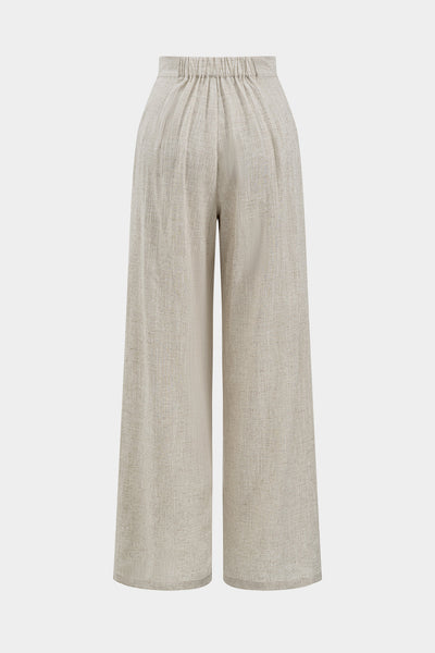 Linen Grace Yüksek Bel Geniş Paça Pantolon