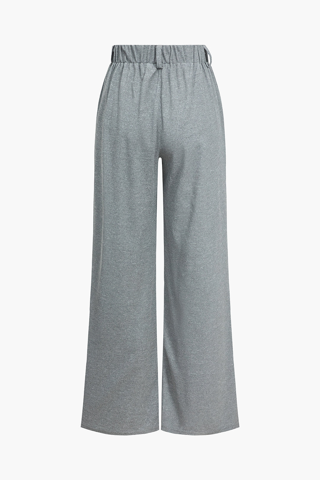 Soft Grey Pleat Yüksek Bel Palazzo Pantolon