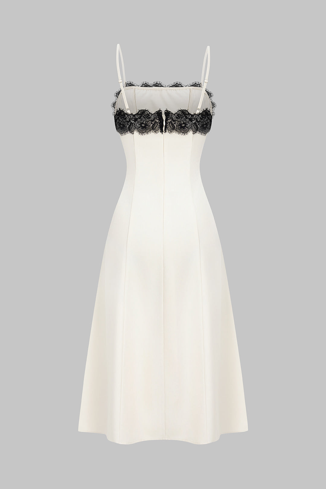 Ivory Grace Dantel Detaylı Midi Elbise