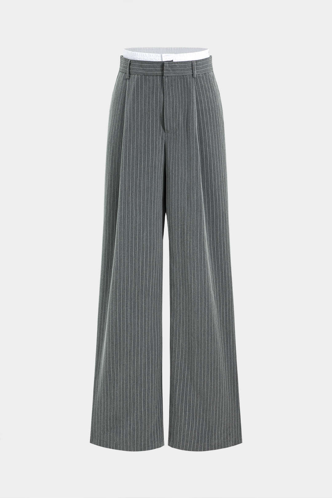 Tailored Lines Geniş Paça Çizgili Pantolon