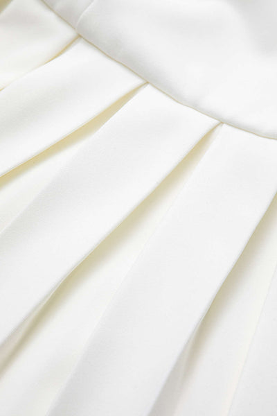 Ivory Bloom Pliseli Mini Elbise