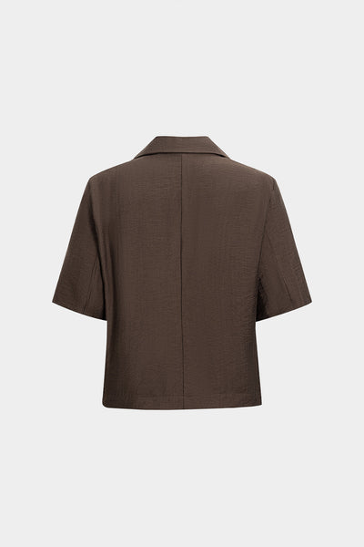 Cocoa Linen Kısa Kollu Blazer