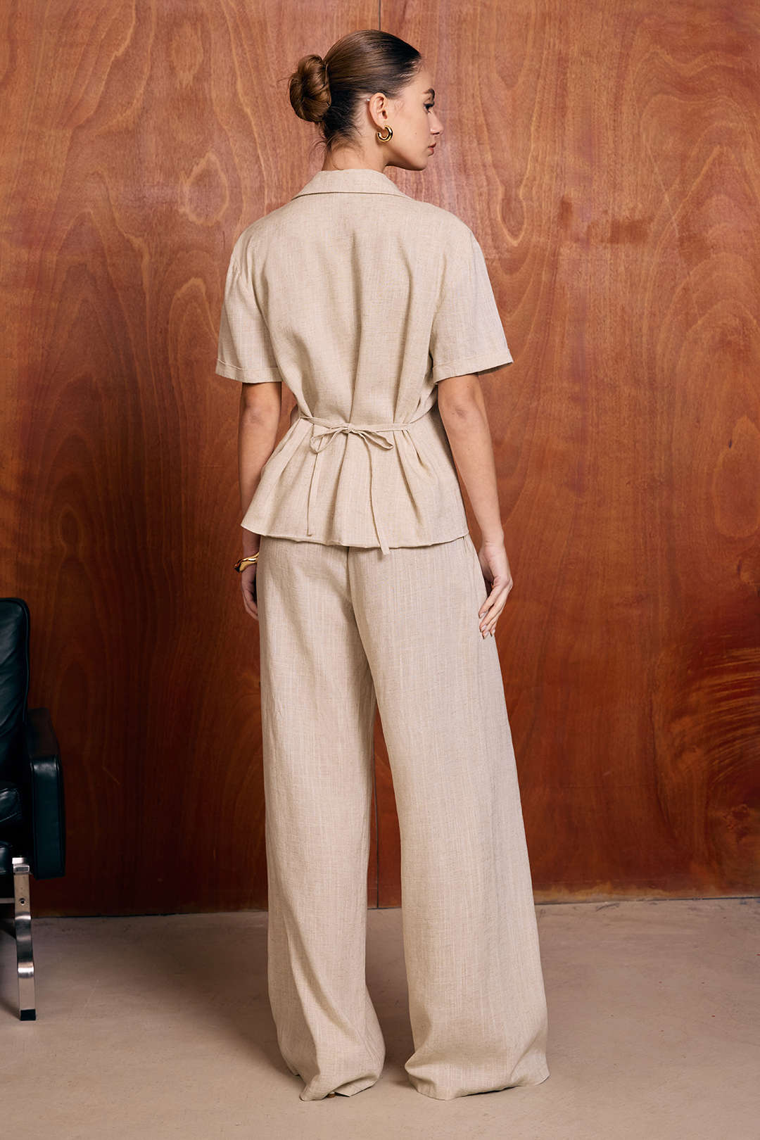 Linen Grace Yüksek Bel Geniş Paça Pantolon