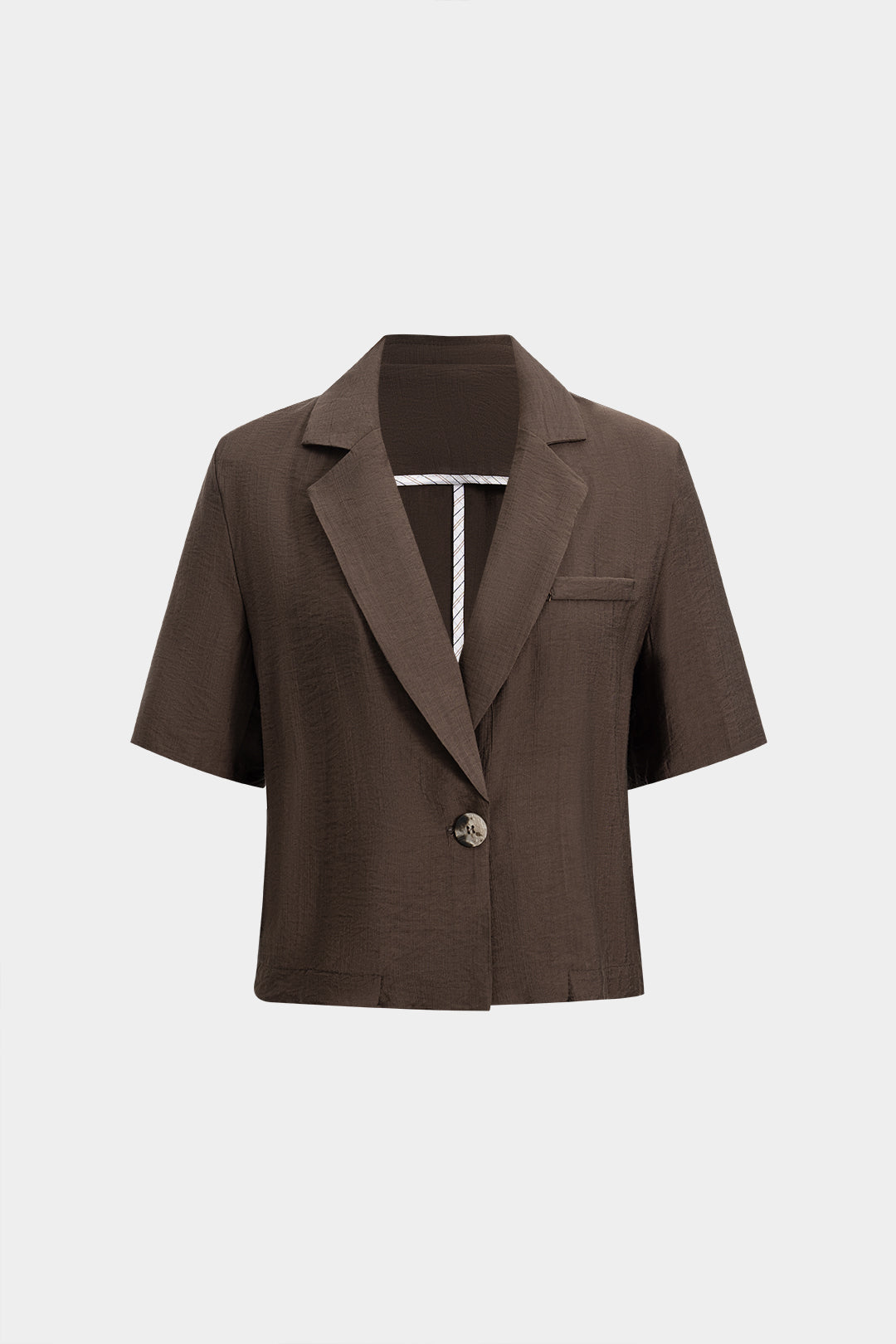 Cocoa Linen Kısa Kollu Blazer